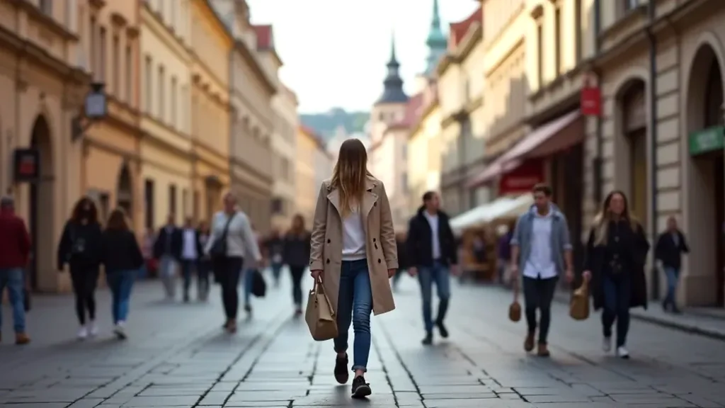 Prague Old Town Square with people wearing everyday comfortable wear